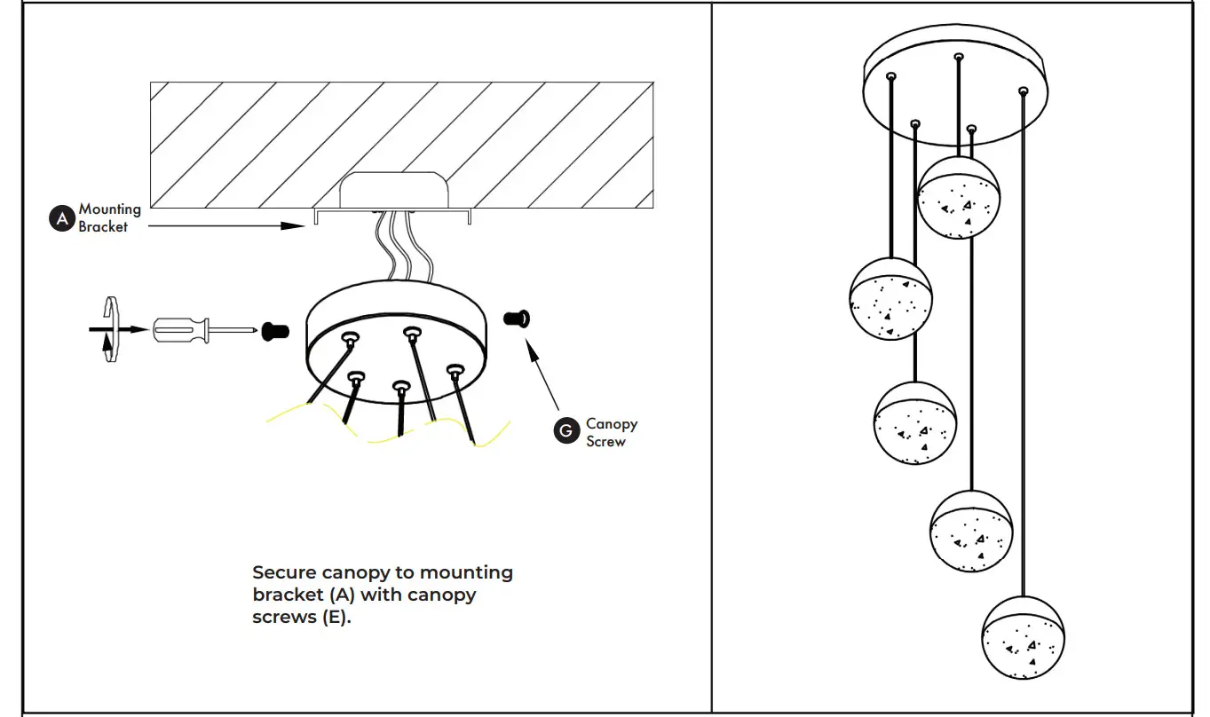 VONN VAC3285 LED Chandelier Lighting Fixture with Globe Shades - Fixture