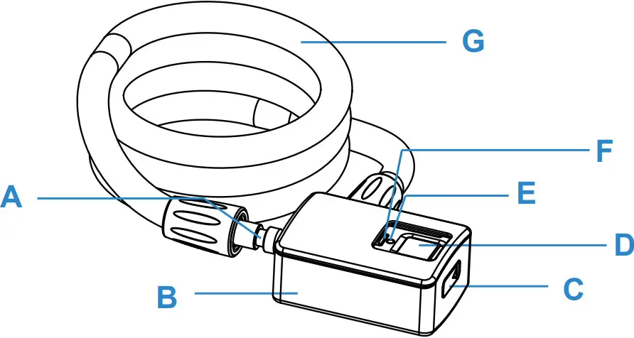 5572792 Daxys Fingerprint Cable Lock - Part name