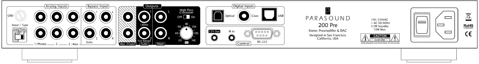PARASOUND NC200 Pre Stereo Preamplifier and DAC 02