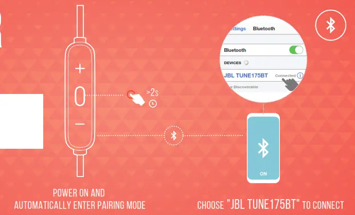 JBL TUNE 175BT Wireless Neckband Earphone - powar