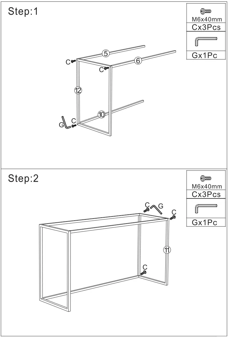 Maincraft D01-CD037 U shaped Brown MDF Corner Computer Desk - fig 5