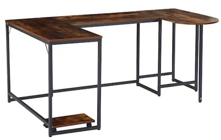 Maincraft D01-CD037 U shaped Brown MDF Corner Computer Desk