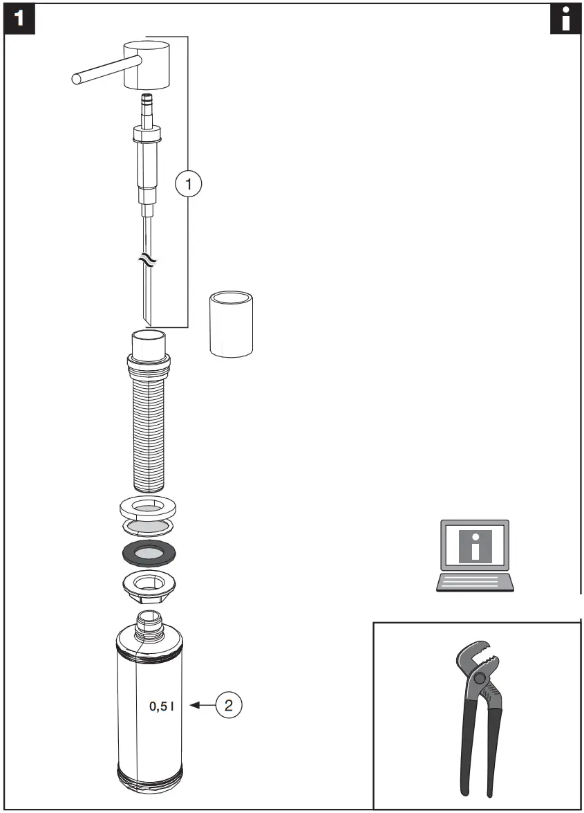 BLANCO 525808 LATO Spuelmittel Spender - Fig 1