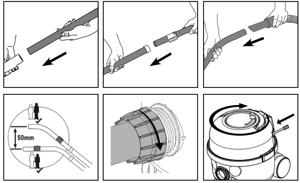 Numatic HENRY 160-11 Cylinder Vacuum - Assembly