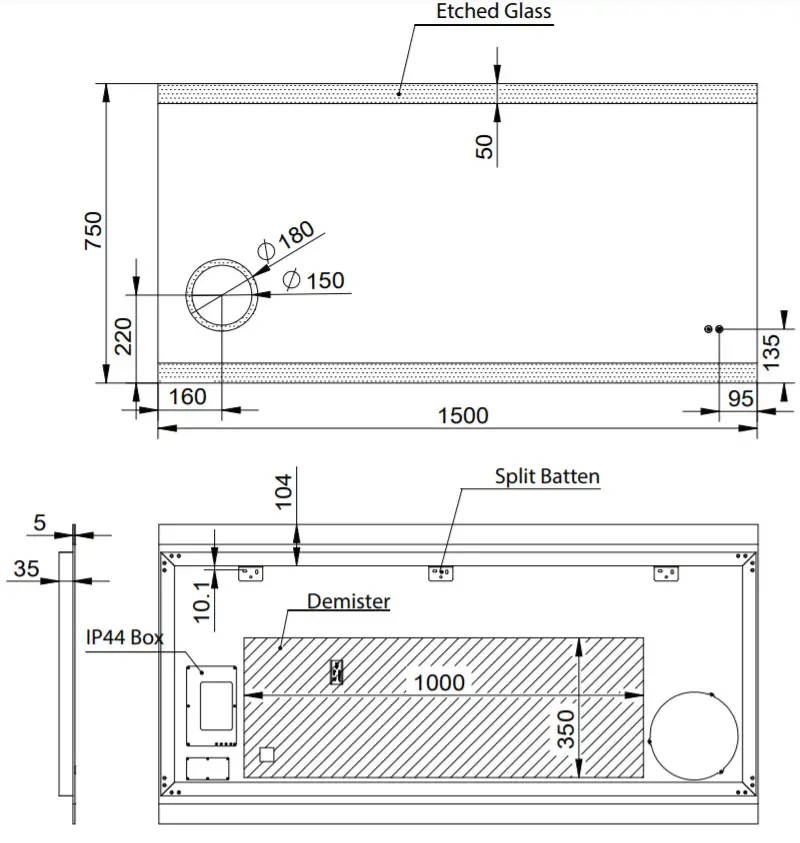 REMER MIRO 1500DM M150DM Illuminated Mirror - fig 1