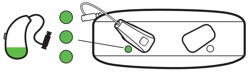WIDEX WPT103 sRIC Charger - Charging indicators flash green