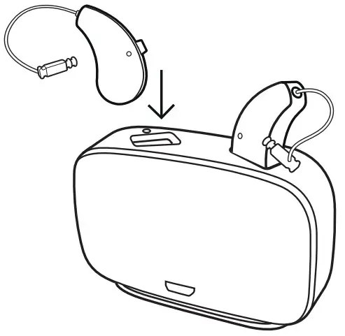 WIDEX WPT103 sRIC Charger - Charging the hearing aid
