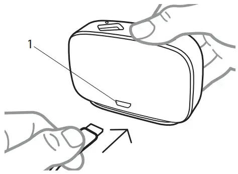 WIDEX WPT103 sRIC Charger - Connect the cable