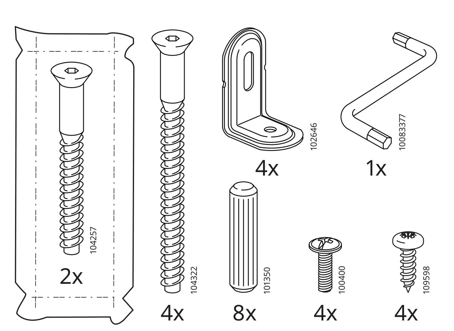 IKEA LERHAMN Light Antique Stain Table - Components