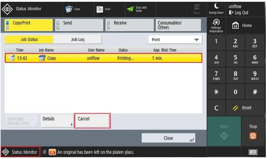LOFFLER Canon ImageRUNNER Advance DX Interrupt & Cancel Jobs 2