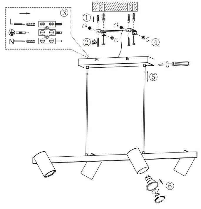 TRIO 302400432 Marley Pendant Spot Ceiling Light -