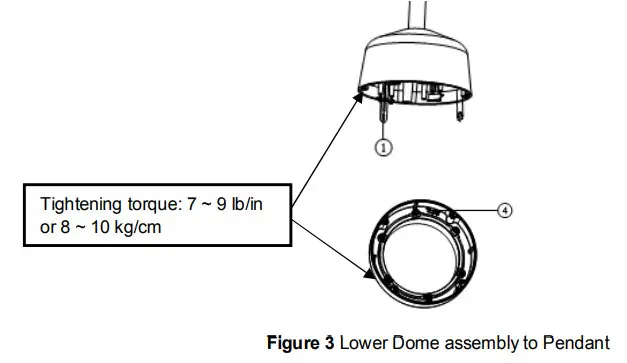 PELCO P2230L-EW0 Spectra Professional - Figure 3 Lower Dome assembly to Pendant