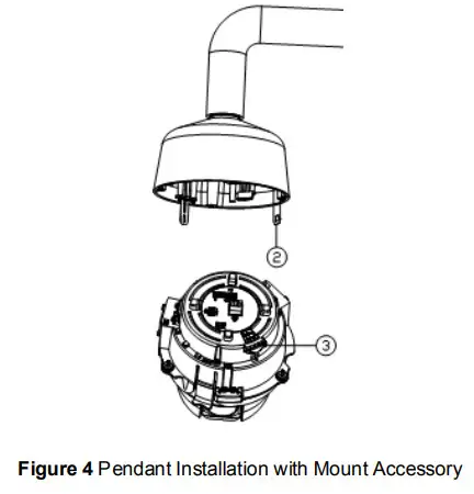 PELCO P2230L-EW0 Spectra Professional - Figure 4 Pendant Installation with Mount Accessory