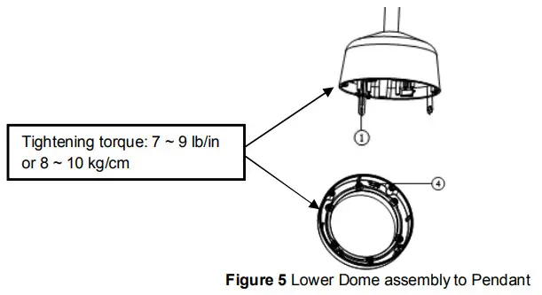 PELCO P2230L-EW0 Spectra Professional - Figure 5 Lower Dome assembly to Pendan