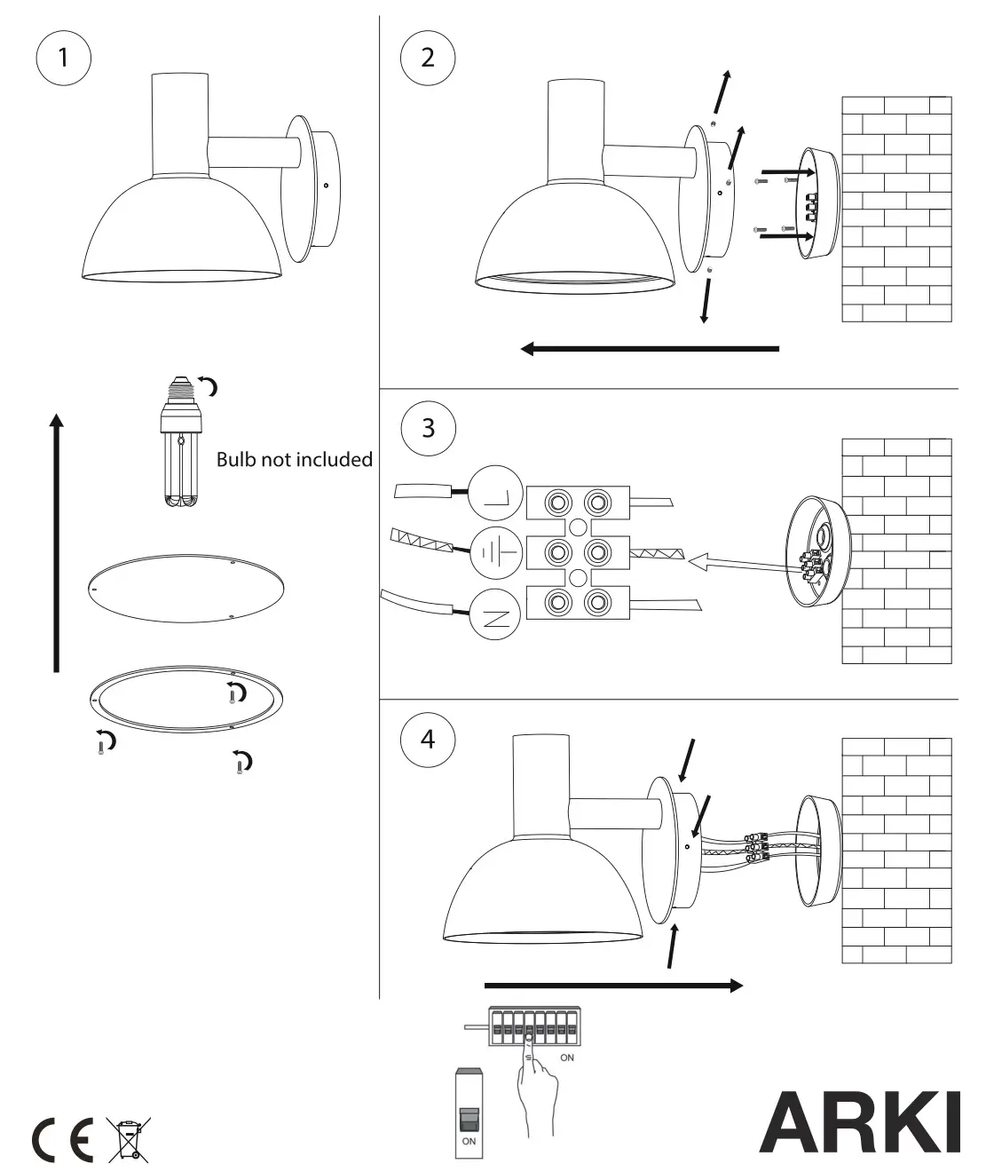 nordlux ARKI Wall Light - figure 1-4
