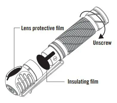 OLIGHT Perun 2 Rechargeable Right-Angle LED Flashlight User Manual - Before First Use