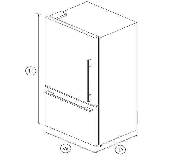 FISHER PAYKEL RF522WDLX5 Freestanding Refrigerator Freezer - DIMENSIONS