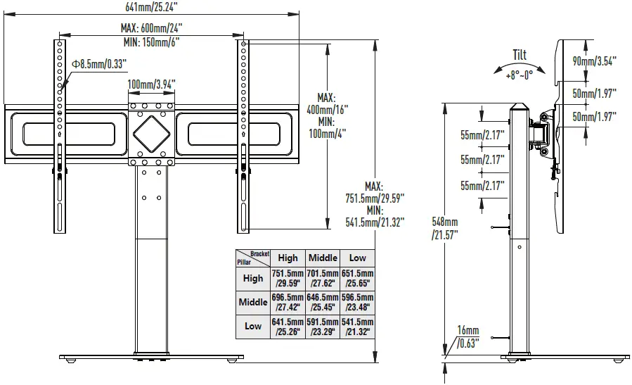 MOUNTUP MU0031 Universal TV Stand 33