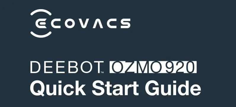 ECOVACS OZMO920 Robo Cleaners User Guide