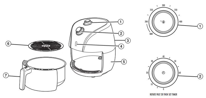 Proctor Silex 35060 Quart Air Fryer Oven with -