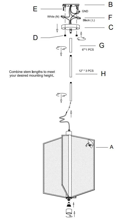 ET2 Contemporary Lighting E25136 Telstar Medium LED Pendant Instruction Manual - Product Overview