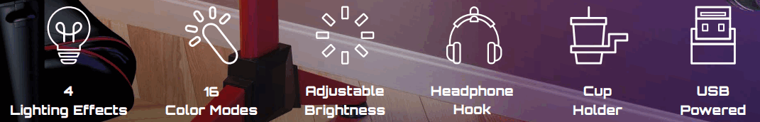 LogiLink EO0042 Gaming Desk with RGB Lighting - FIG 4