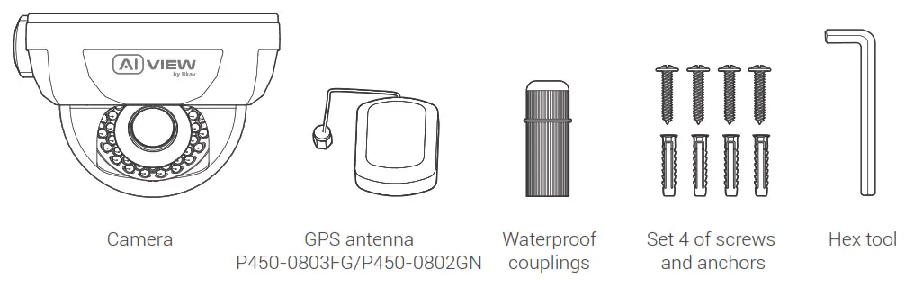 Bkav P450-0802GN 4K Dome Ai-Based Camera - PRODUCT KIT
