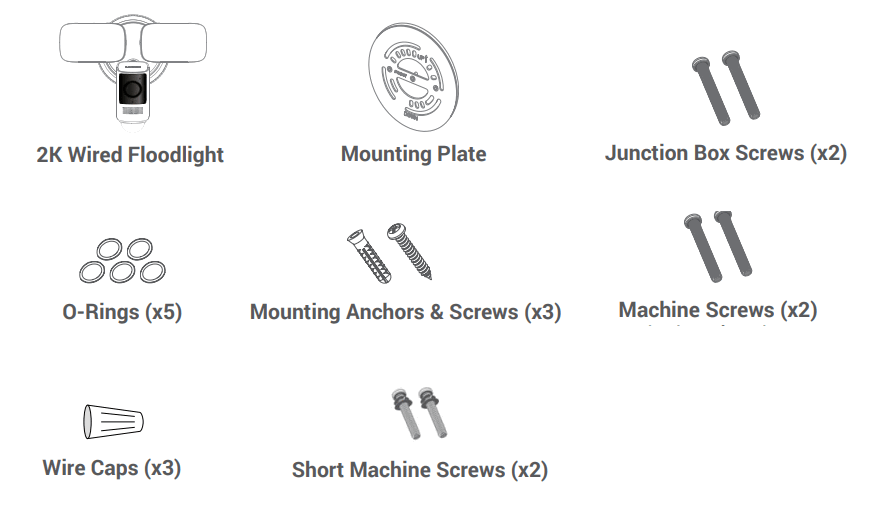 LOREX W452AS Series Wired Floodlight Security Camera - Package Contents