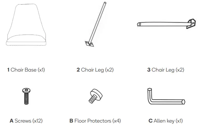 SHANGRI-LA SLLIC2DCGFA Lucca Set of 2 Dining Chairs -- COMPONENTS