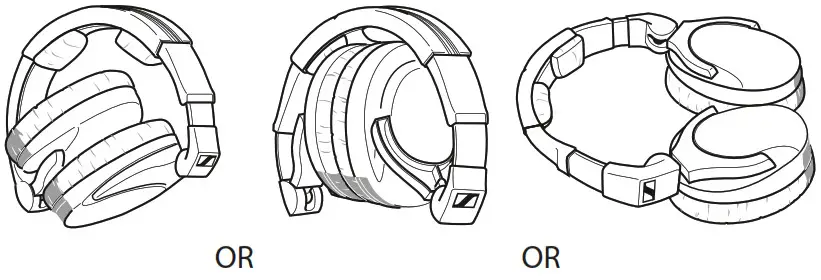 SENNHEISER HD 300 PRO Monitoring Headphone - Transport positions