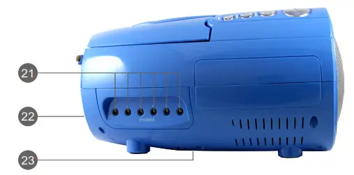 HamiltonBuhl 8796 Portable Bluetooth CD Player- Feature Controls 2