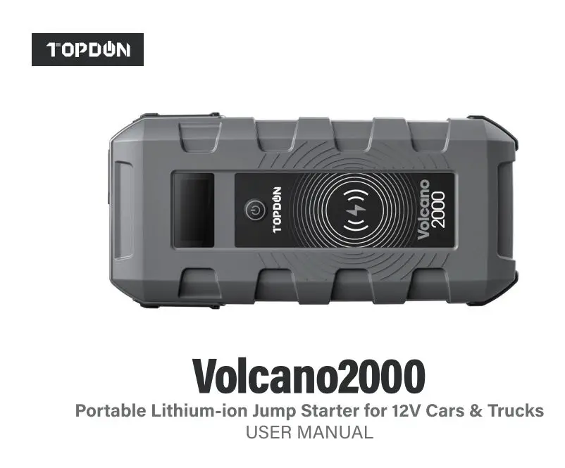 TOPDON Volcano2000 Portable Lithium-ion Jump Starter User Guide