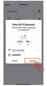 FIG 14 Enter the Wi-Fi password and click Confirm