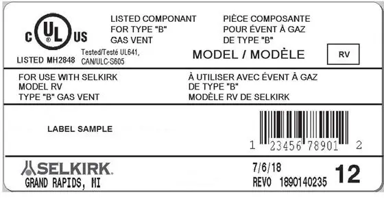 SELKIRK RV (3” to 8”) Type B Gas Vent-2