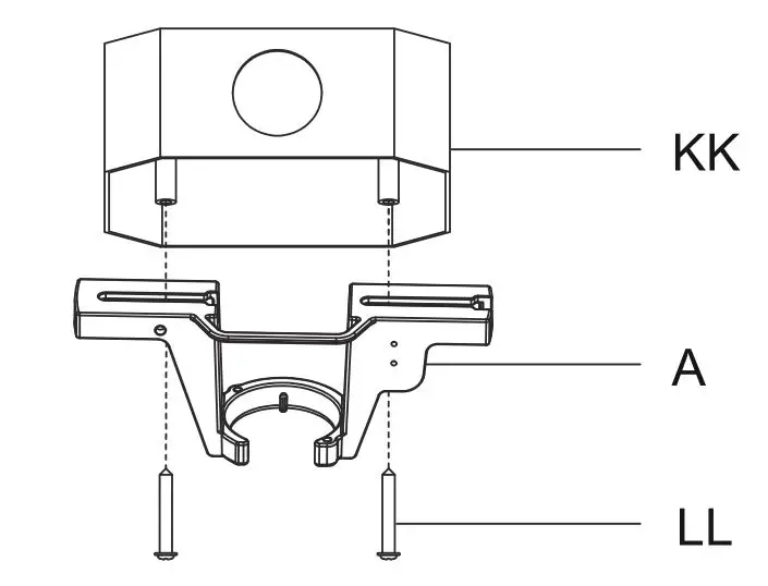 HAMPTON BAY FC120-CARL 48-Inch LED Indoor Air Filtering Ceiling Fan - Install the hanger bracket assembly