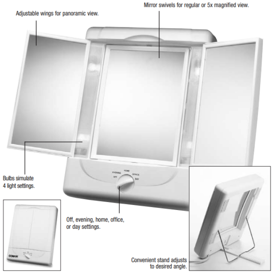 LIGHTED MAKEUP MIRROR