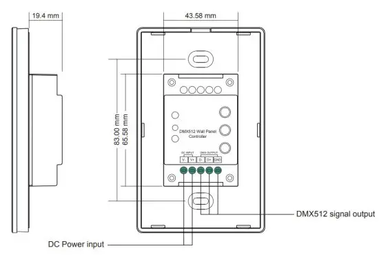 GMLighting RGBW-DMX-WC RGBW DMX Master Controller - Front side