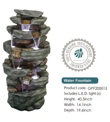 Watnature -Stacked Rock -Indoor Outdoor- Waterfall- Fountain -FIG 2