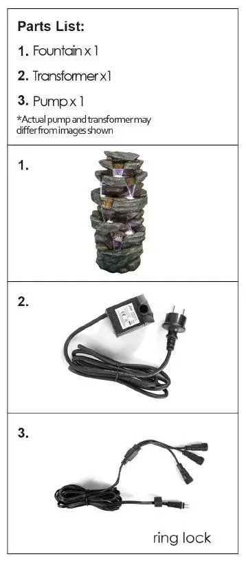 Watnature -Stacked Rock -Indoor Outdoor- Waterfall- Fountain -FIG 3