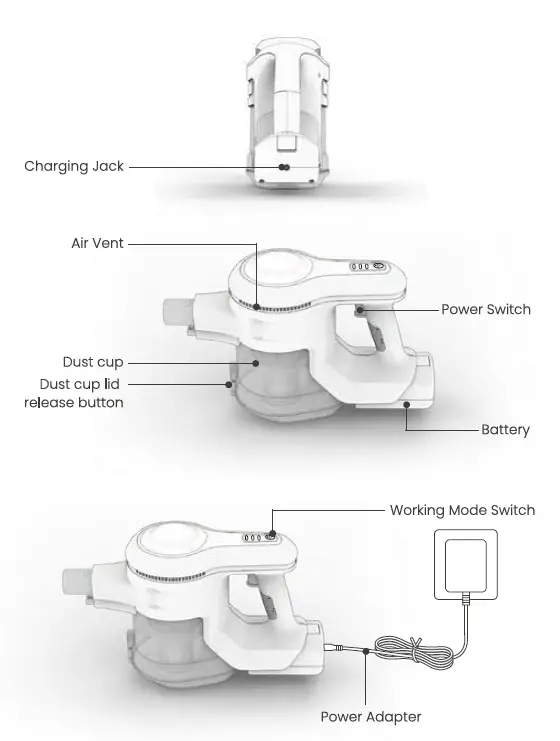 EASINE- H70- Cordless -Stick -Vacuum -Cleaner -9