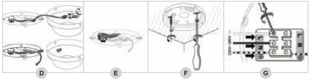 bESTRON DHB42W Ceiling Fan - installing the mouting plate 2