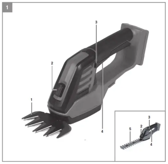 Einhell GE-CG 18 Cordless Grass and Shrub Shears - Fig 1