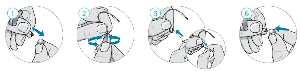 Starkey Behind-the-Ear Rechargeable User Guide - Cleaning the Thin Tube and Earbud