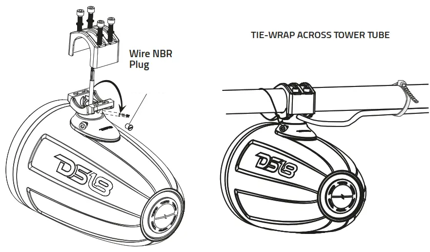 DS18 CF X10TP NS Marine Tower Pod For 10 Inch Speakers - fig3