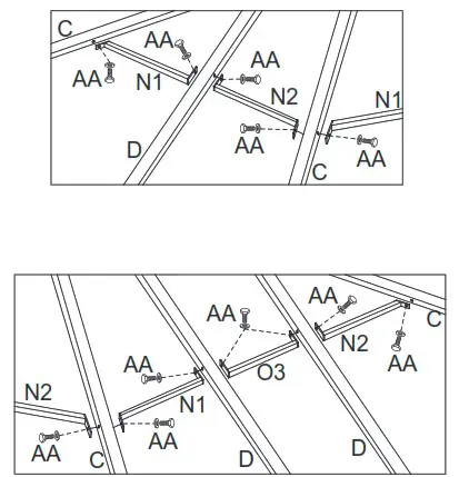 wayfair KNHPC0220601002 Charcoal Dark Grey Single Top Steel Gazebo with Mosquito - Assembly Instructions 13