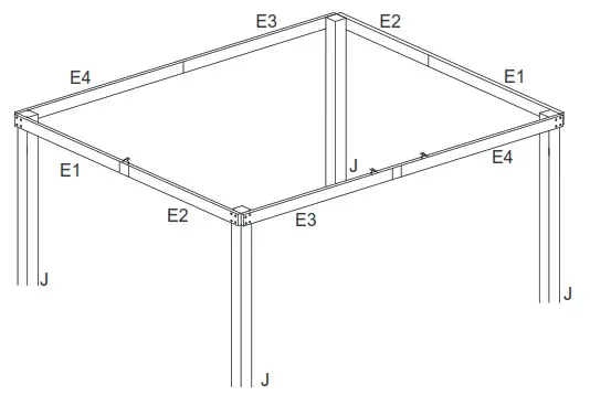 wayfair KNHPC0220601002 Charcoal Dark Grey Single Top Steel Gazebo with Mosquito - Assembly Instructions 5