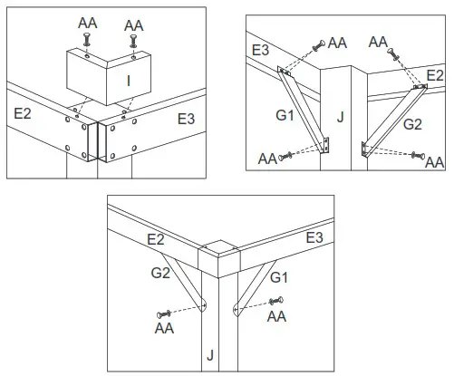 wayfair KNHPC0220601002 Charcoal Dark Grey Single Top Steel Gazebo with Mosquito - Assembly Instructions 7