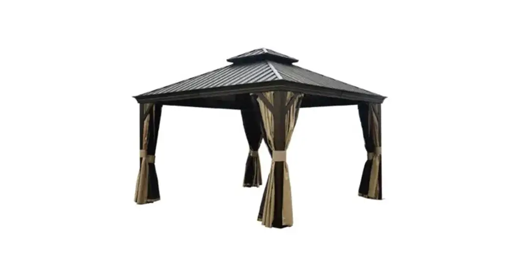 Wayfair Knhpc0220601002 Charcoal Dark Grey Single Top Steel Gazebo With Mosquito User Guide