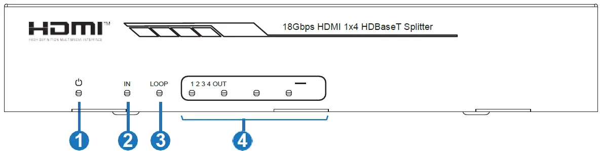 Paugge ENT-SP20B4HBT 18Gbps HDMI 1×4 HDBaseT Splitter-1