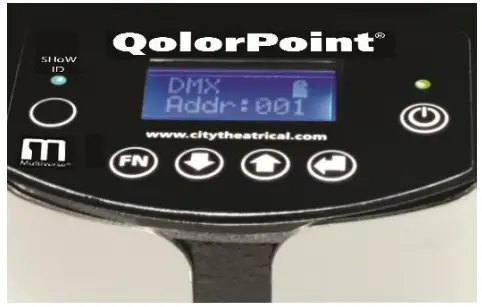 CITY THEATRICAL CT7000 QolorPoint Wireless LED Uplighter - User Interface